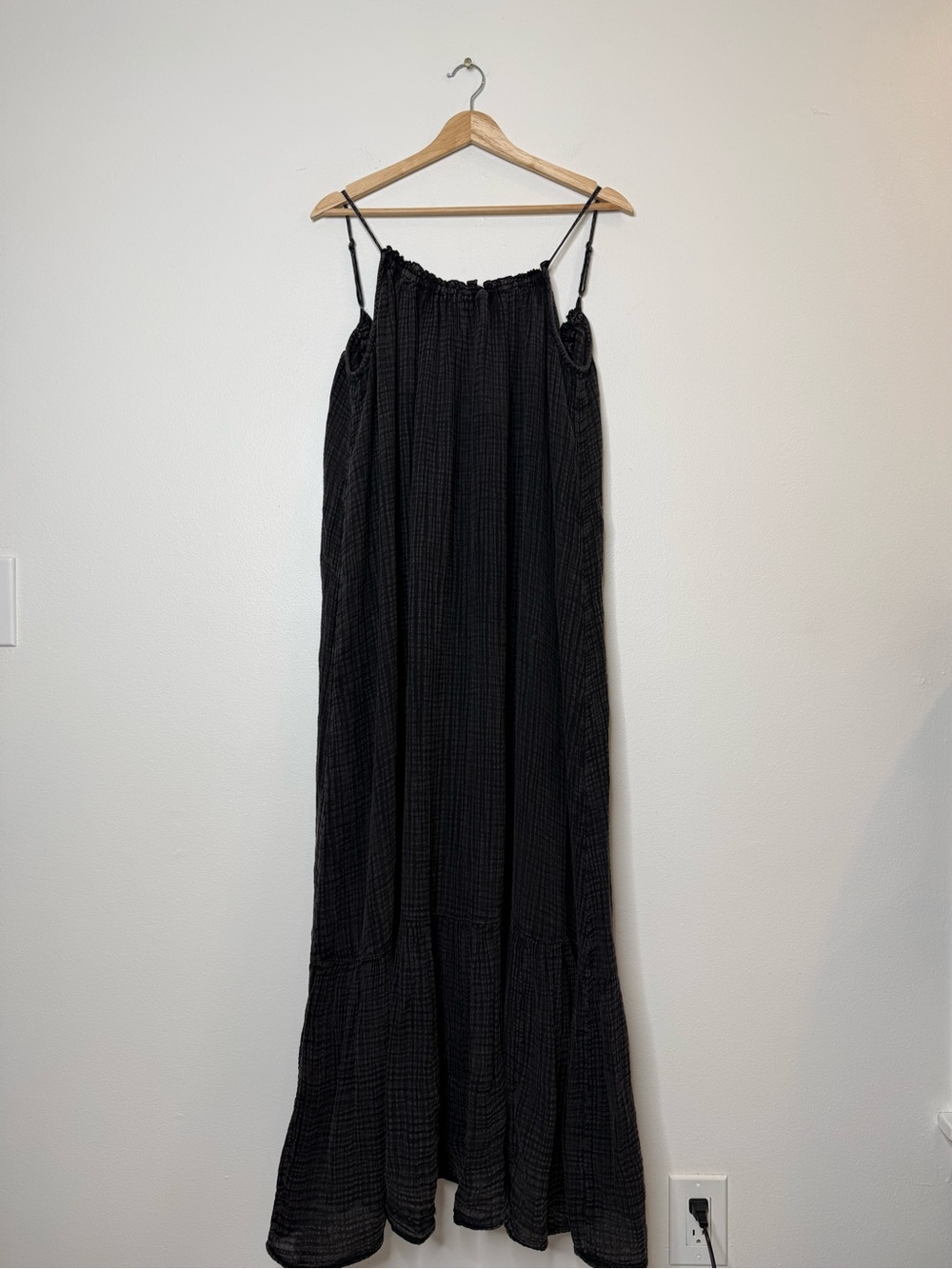 Anthropologie Malika Gauze Maxi Dress in washed black size small open back - Picture 5 of 15